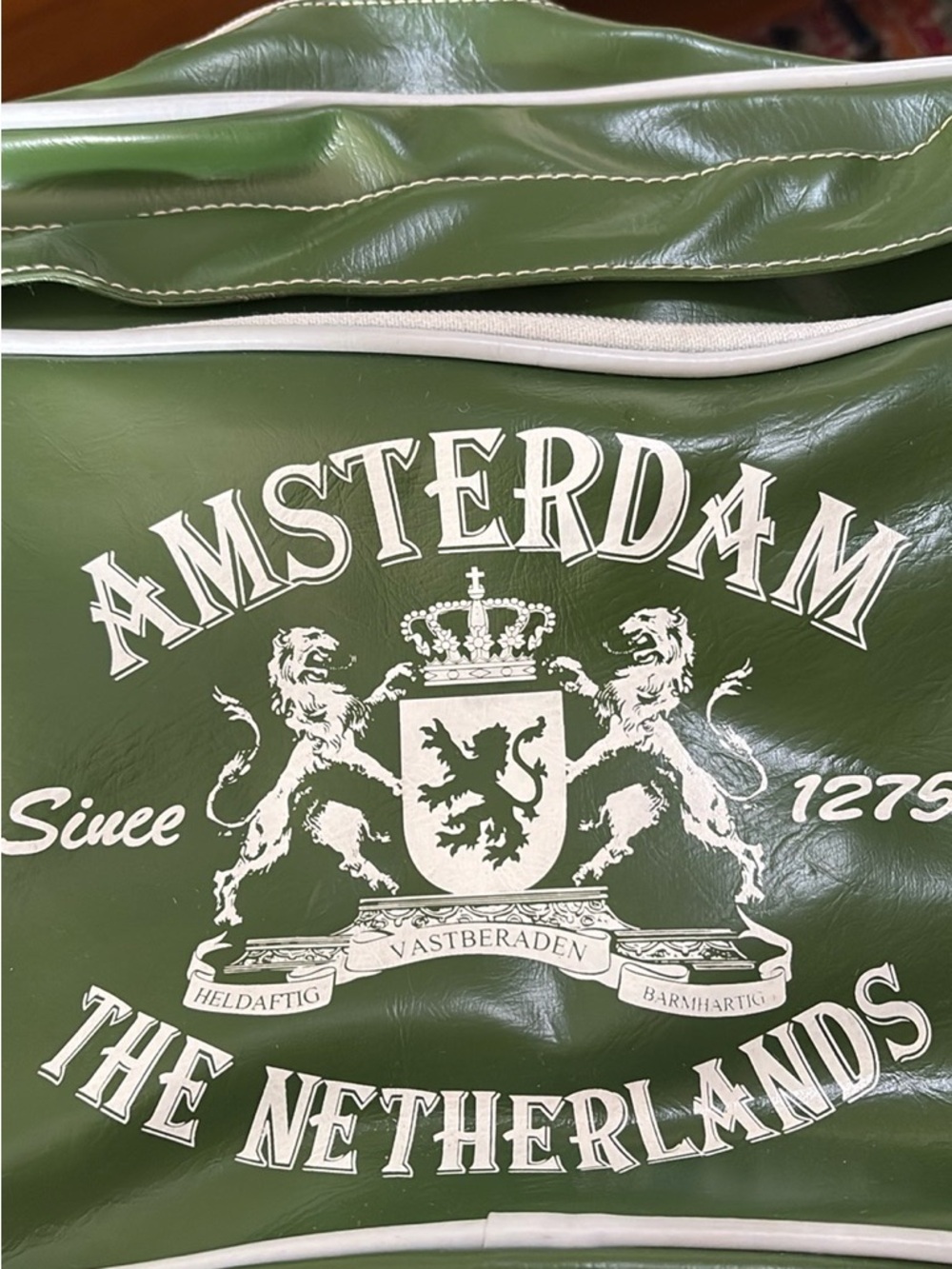 Amsterdam Crest Olive Green Messenger Bag for Men